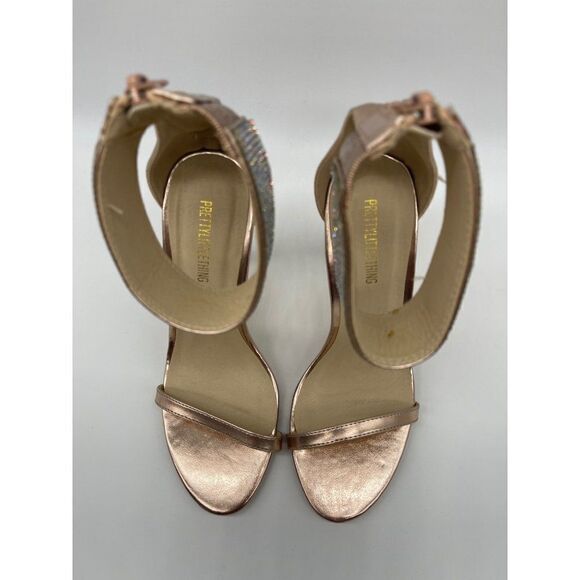 PrettyLittleThing Rose Gold Rhinestone Stiletto Size 5 - Picture 3 of 8